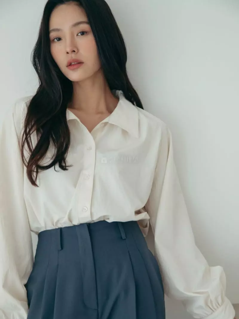 Almond Pepe - Korean Women Fashion - #momslook - Powder Stitch Blouse