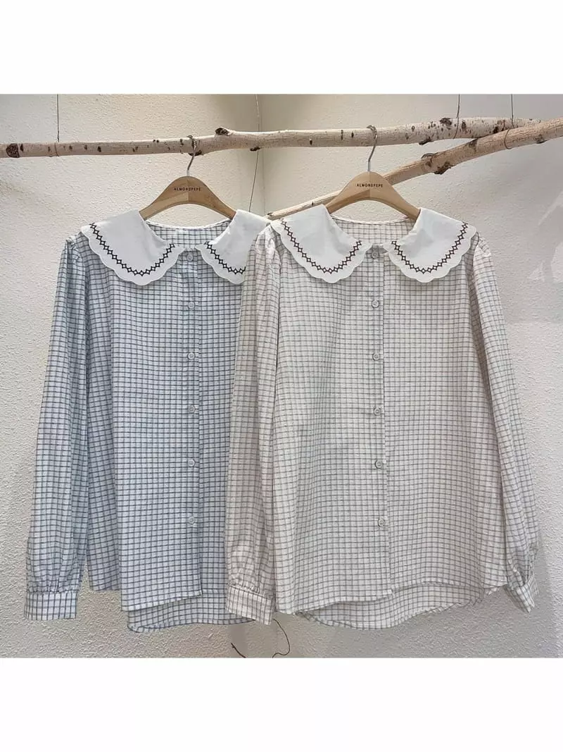Almond Pepe - Korean Women Fashion - #pursuepretty - Miu Collar Blouse - 4