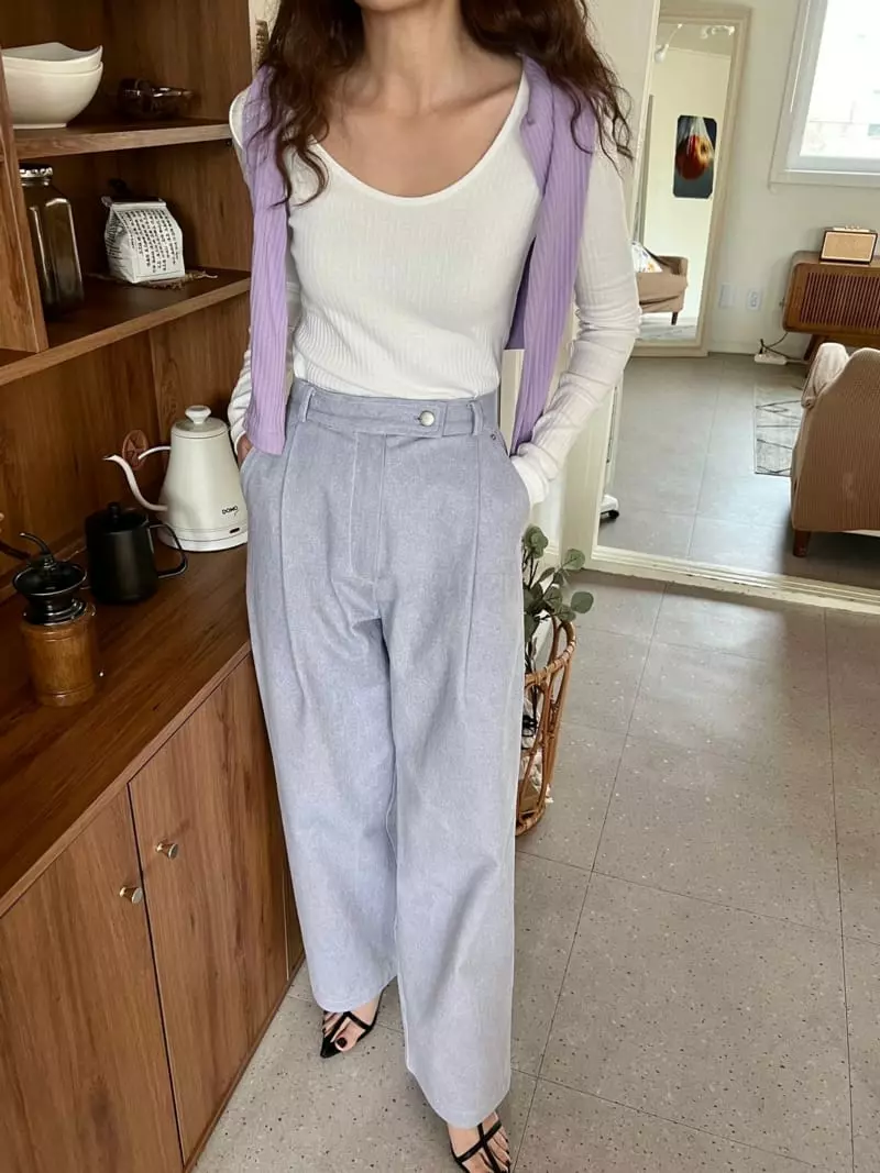 Almond Pepe - Korean Women Fashion - #womensfashion - Pig Wide Pants
