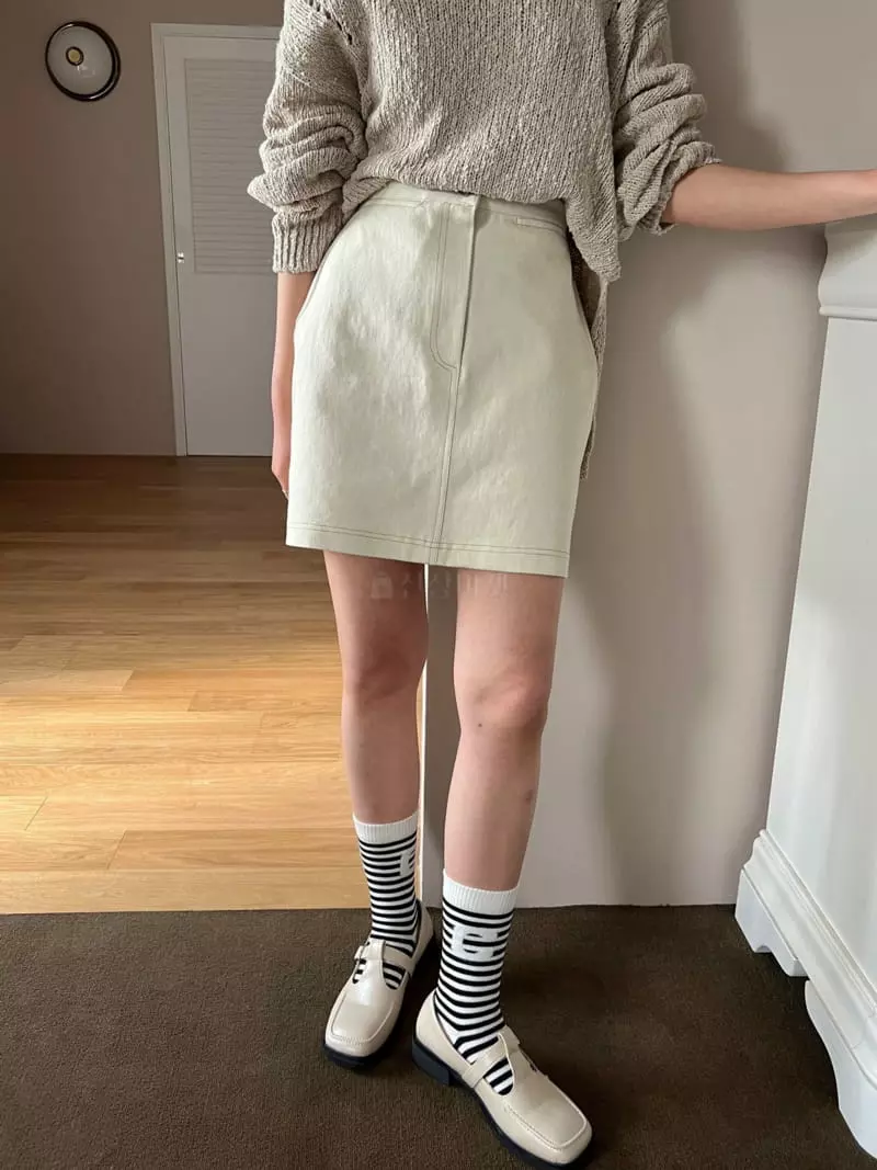 Almond Pepe - Korean Women Fashion - #momslook - Pastel Skirt - 4