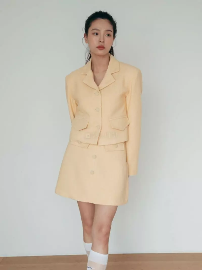 Almond Pepe - Korean Women Fashion - #womensfashion - Tweed Jacket - 2
