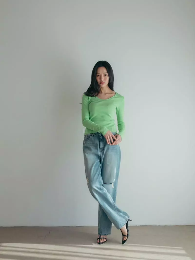 Almond Pepe - Korean Women Fashion - #womensfashion - Hold Damage Jeans