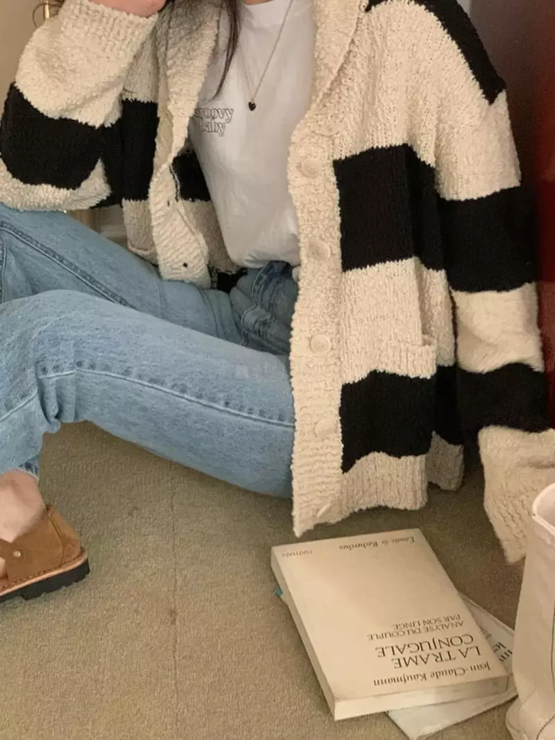 And Floyd - Korean Women Fashion - #momslook - Bay Stripe Cardigan - 3
