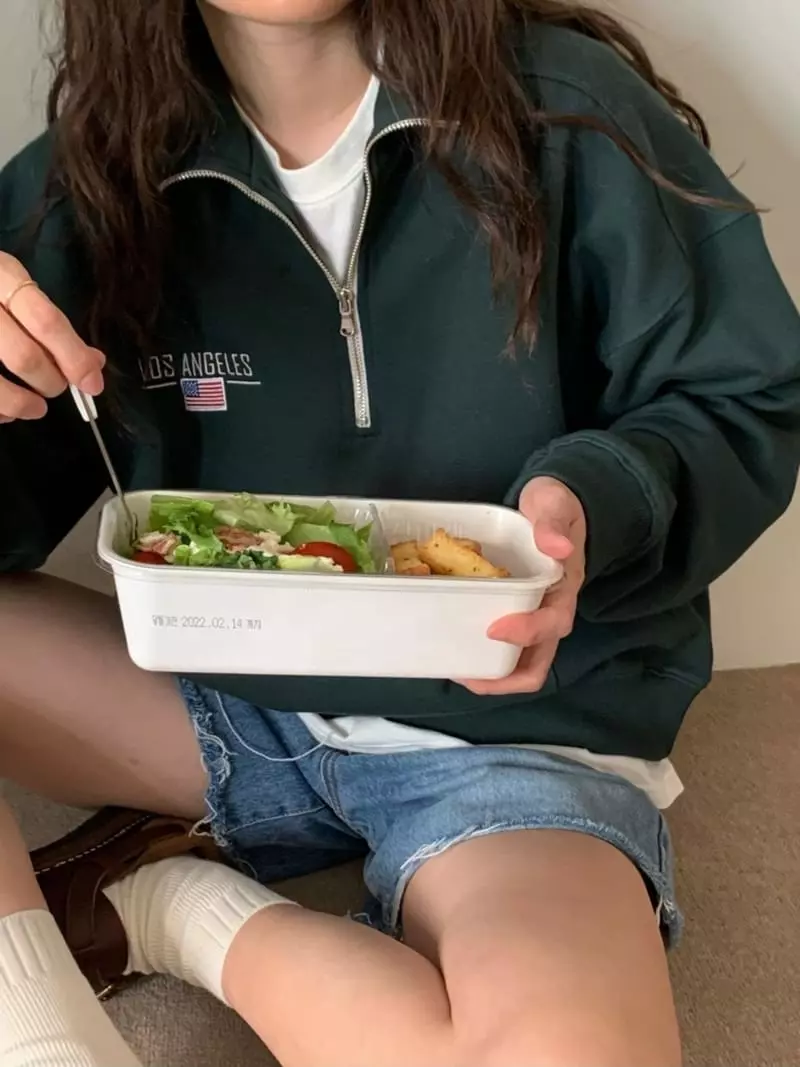And Floyd - Korean Women Fashion - #momslook - LA Half Zip-up Sweatshirt