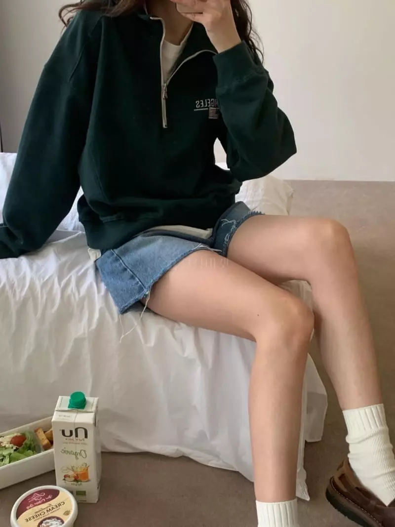 And Floyd - Korean Women Fashion - #momslook - LA Half Zip-up Sweatshirt - 3