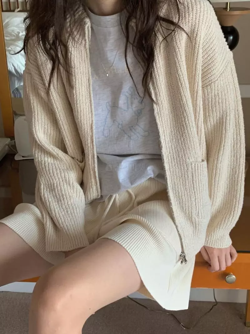 And Floyd - Korean Women Fashion - #momslook - Spring Zip-up Knit Tee - 3