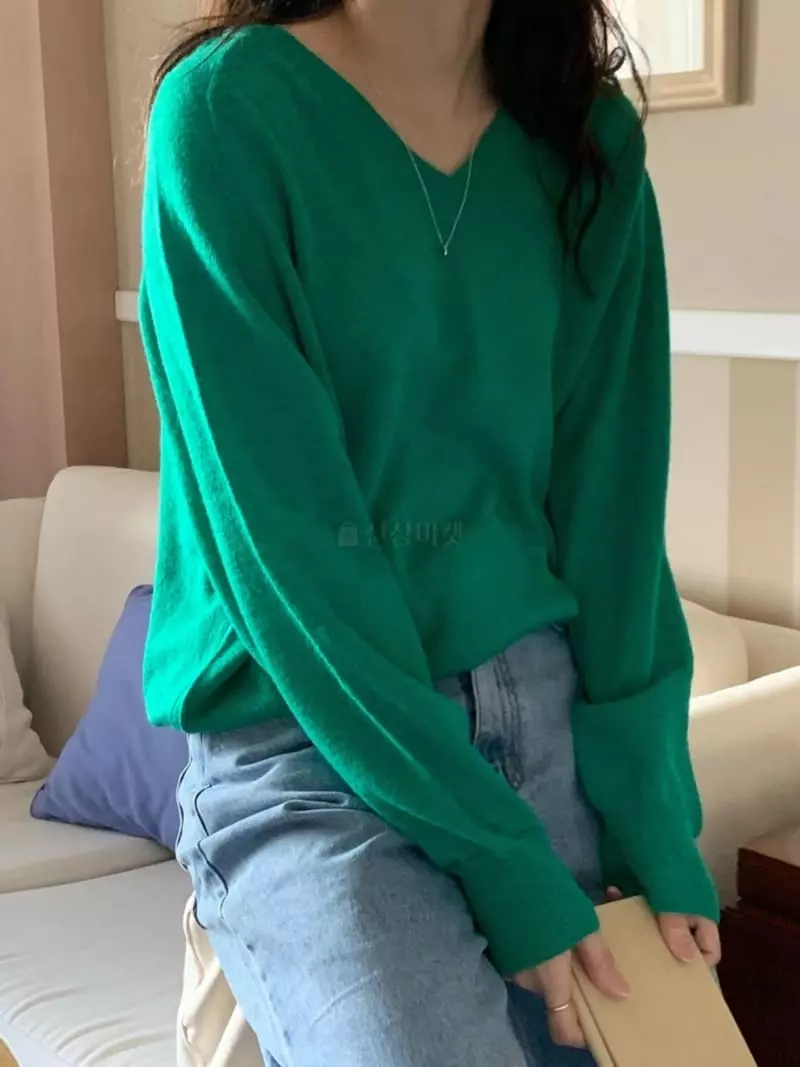 And Floyd - Korean Women Fashion - #momslook - Kid V-neck Knit Tee - 2