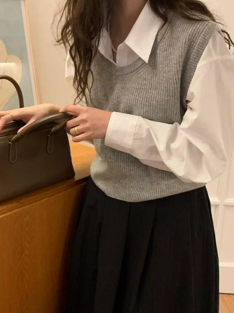 And Floyd - Korean Women Fashion - #momslook - Tender Cash Knit Vest - 2