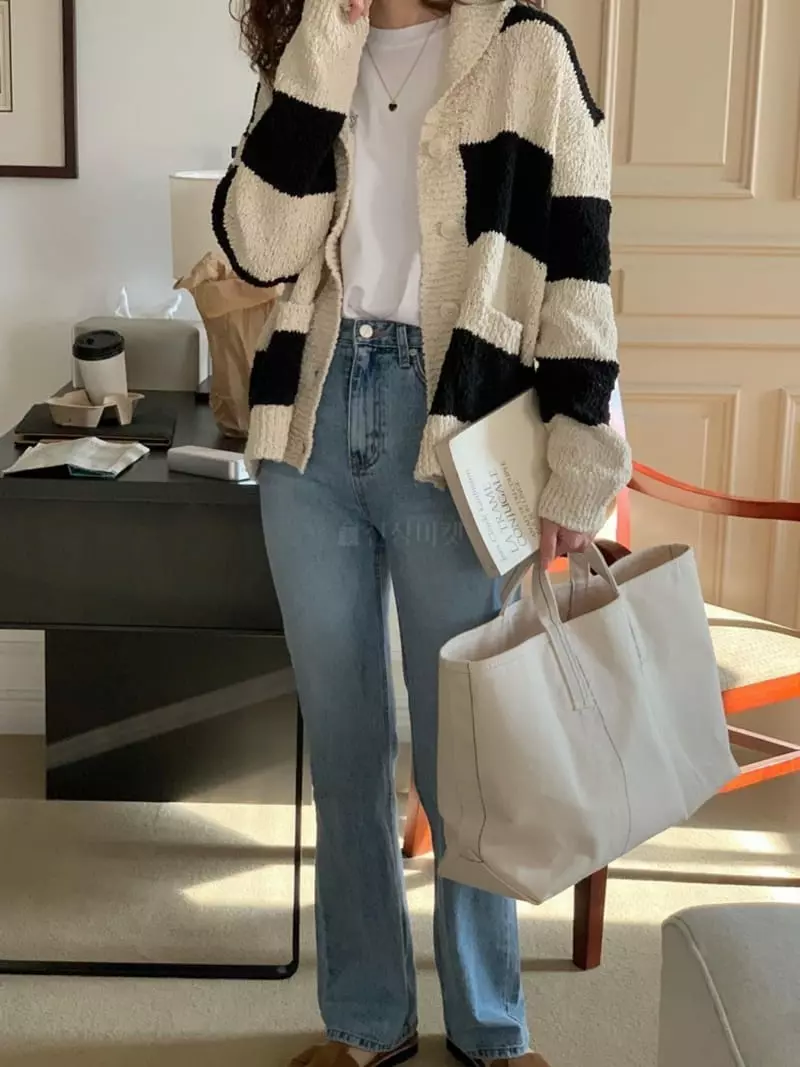 And Floyd - Korean Women Fashion - #momslook - Bay Stripe Cardigan - 4