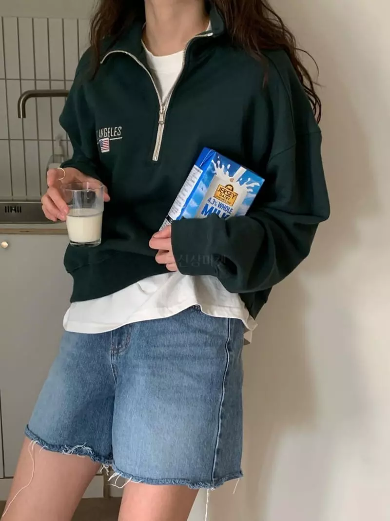 And Floyd - Korean Women Fashion - #womensfashion - LA Half Zip-up Sweatshirt - 2