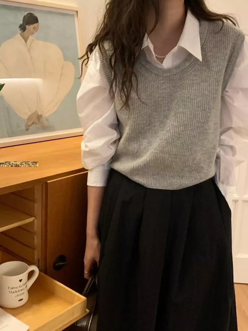 And Floyd - Korean Women Fashion - #womensfashion - Tender Cash Knit Vest