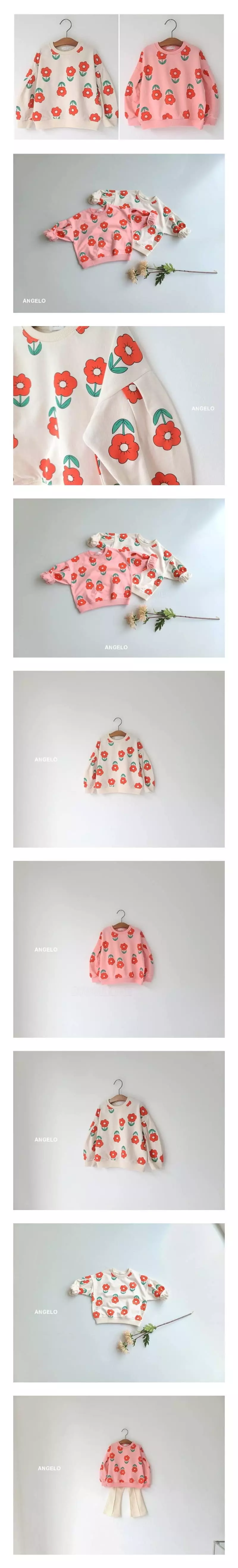 Angelo - Korean Children Fashion - #fashionkids - Flower Sleeve Sweatshirt
