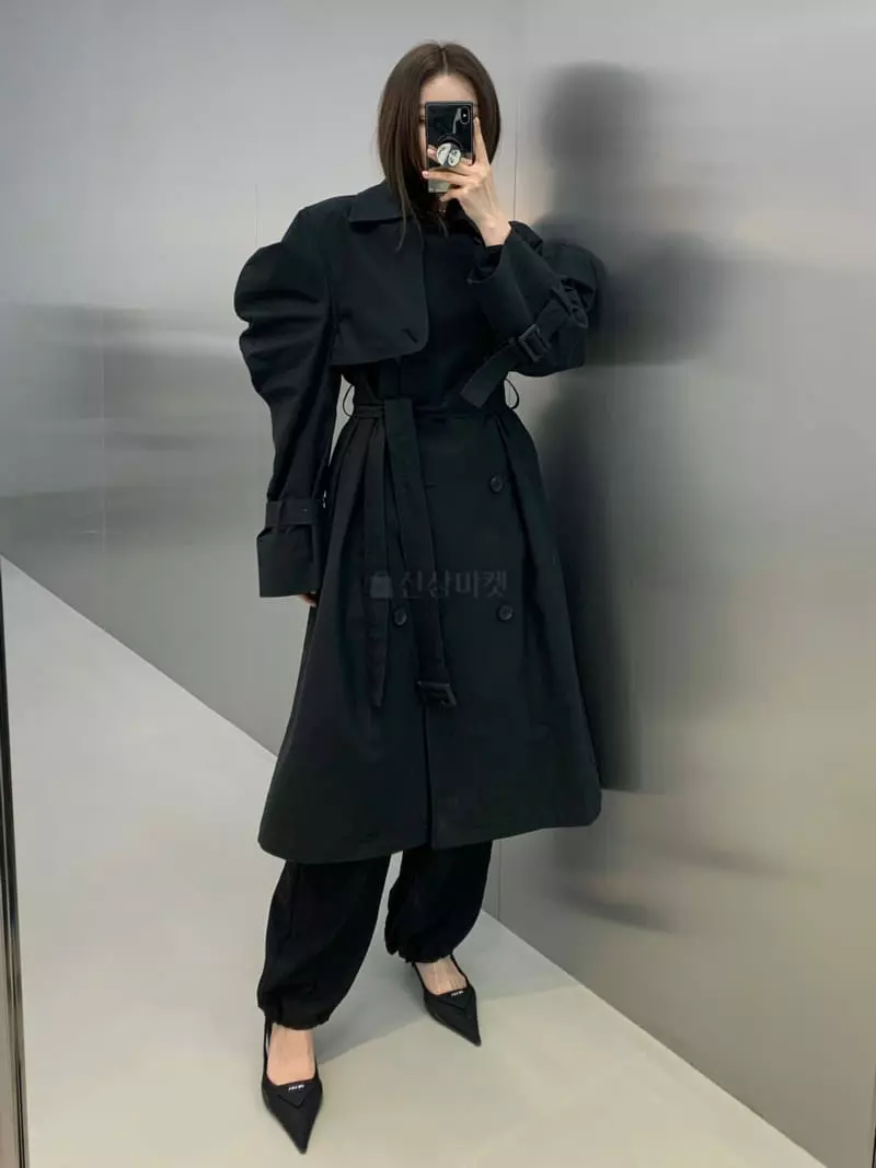 Another Avenue - Korean Women Fashion - #vintagekidsstyle - Puff Trench Coat - 2