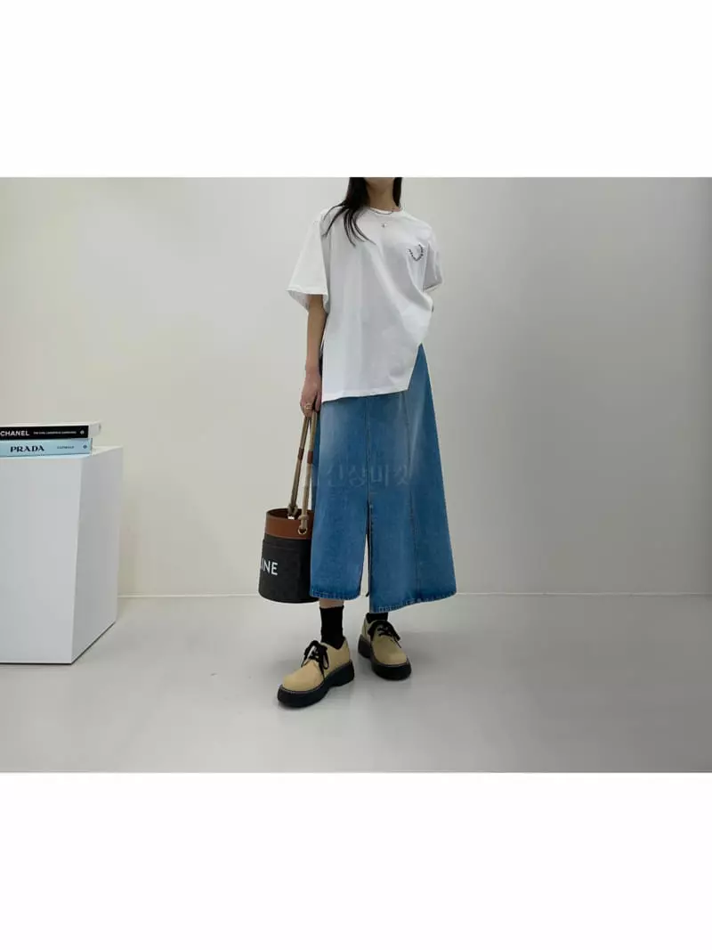 Another.J - Korean Women Fashion - #momslook - Beatra Denim Skirt - 2