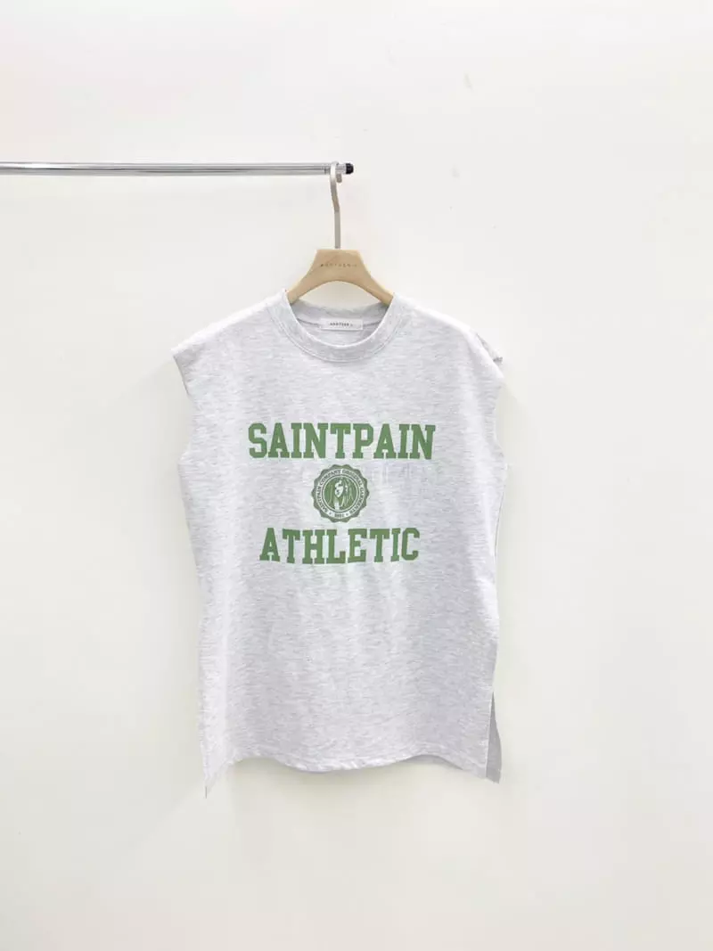 Another.J - Korean Women Fashion - #vintageinspired - Paint Sleeveless Tee - 2