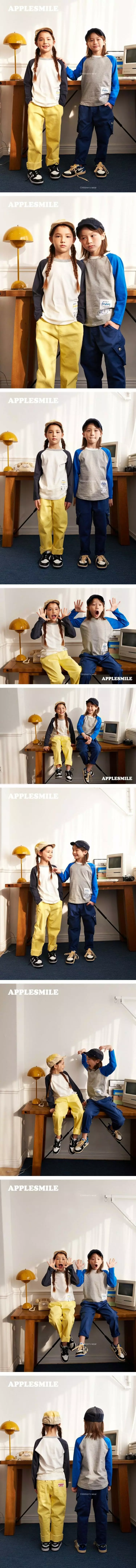 Apple Smile - Korean Children Fashion - #childofig - Raglan Tee