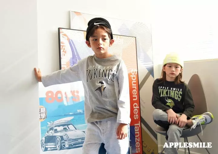 Apple Smile - Korean Children Fashion - #childrensboutique - Slit Tee - 2
