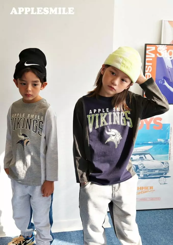 Apple Smile - Korean Children Fashion - #kidsshorts - Slit Tee - 6