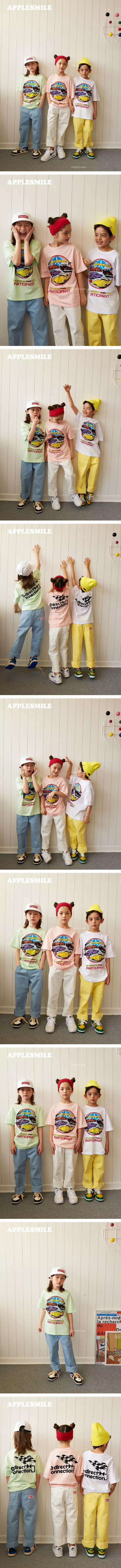 Apple Smile - Korean Children Fashion - #magicofchildhood - Racing Short Sleeves Tee