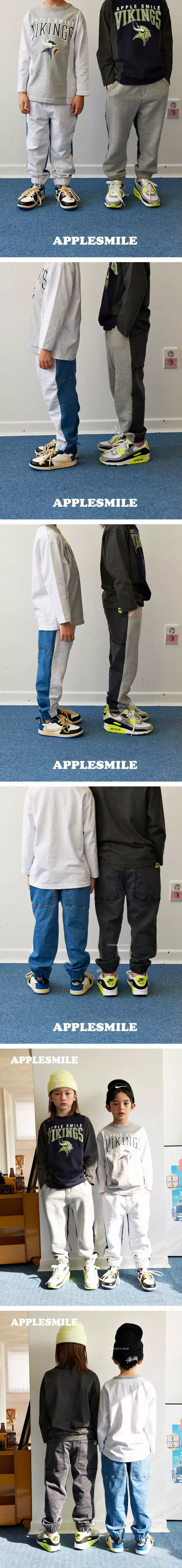Apple Smile - Korean Children Fashion - #todddlerfashion - Terry Jeans
