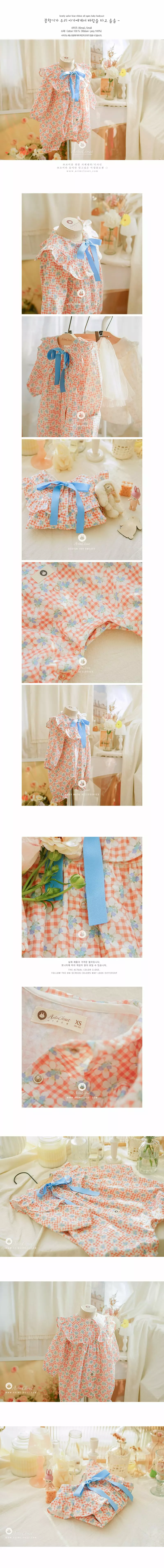 Arim Closet - Korean Baby Fashion - #babyoutfit - Lovely Sailor All Open Baby Bodysuit - 2
