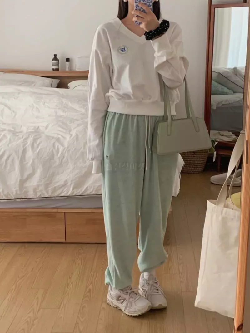 Arr - Korean Women Fashion - #womensfashion - Terry Jogger Pants - 4