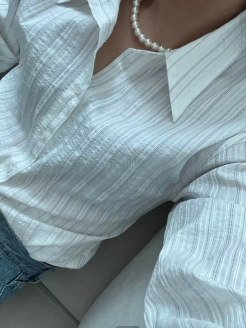 Arr - Korean Women Fashion - #momslook - Line Blouse - 3