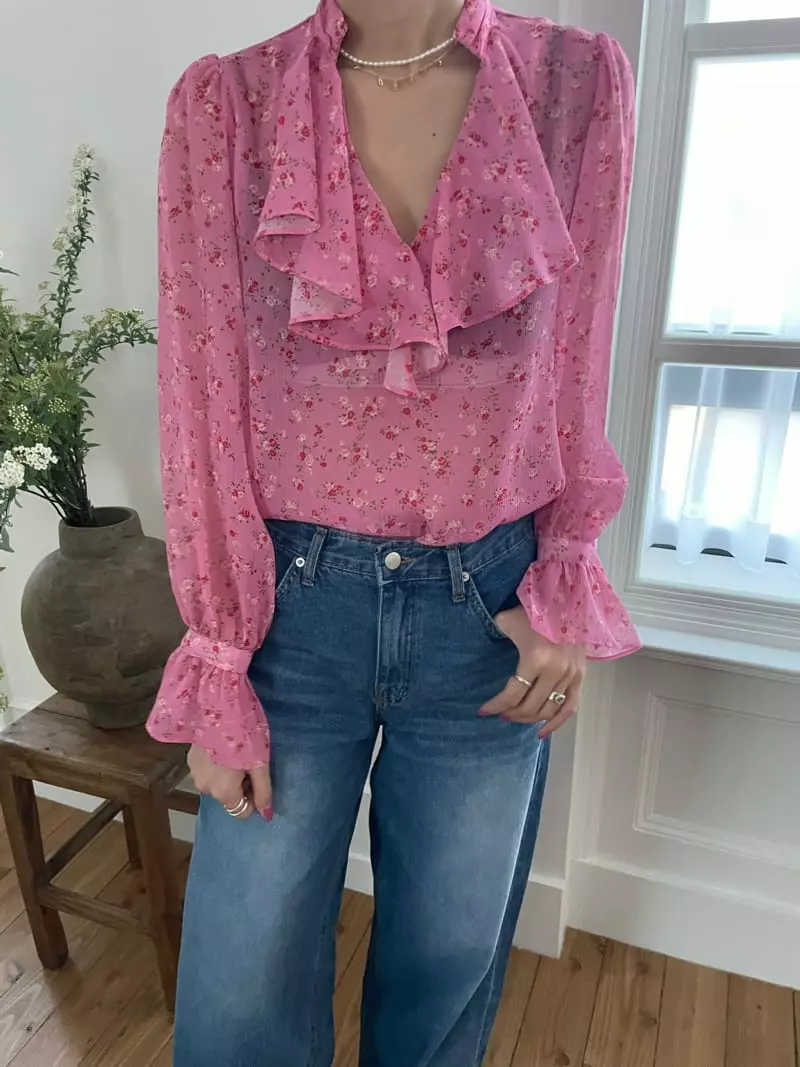 Artisover - Korean Women Fashion - #momslook - Flower Mone Blouse - 3
