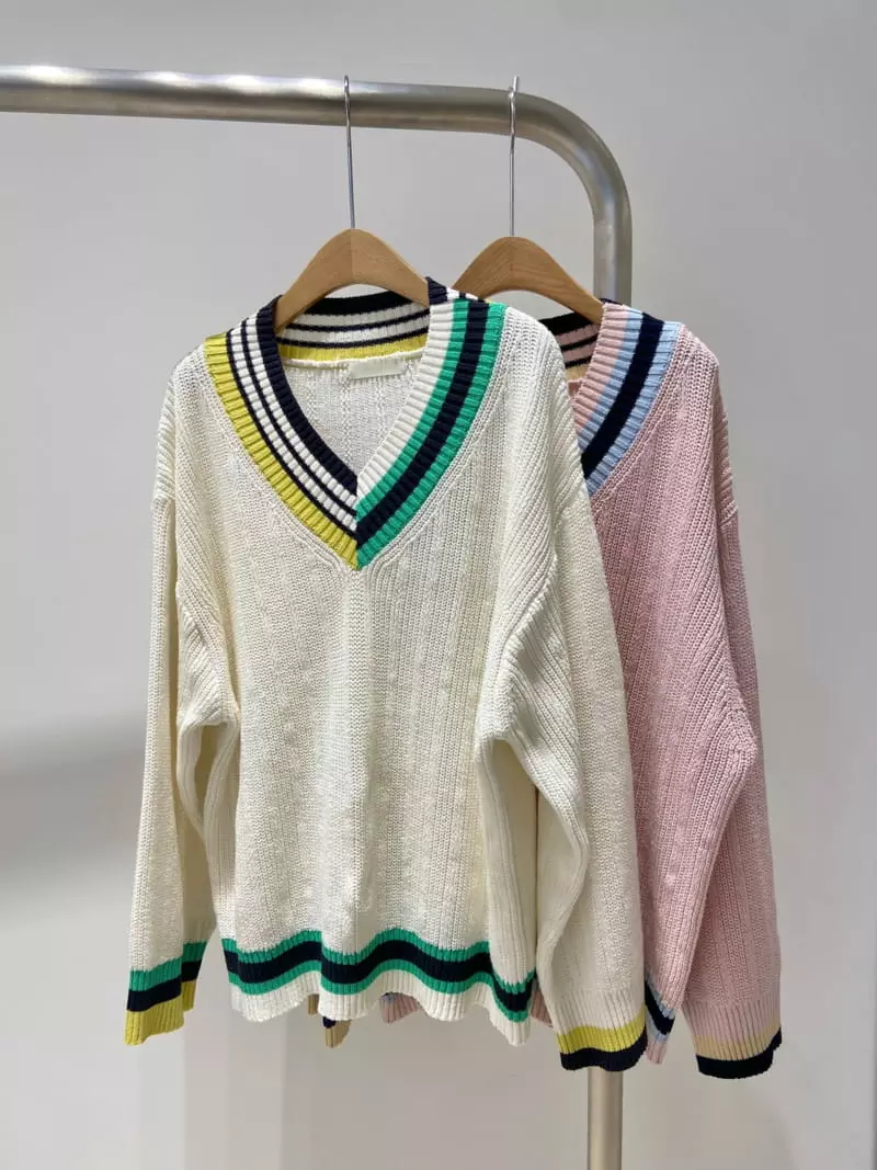 Artisover - Korean Women Fashion - #womensfashion - School V-neck Knit Tee - 4
