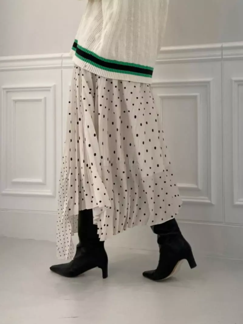 Artisover - Korean Women Fashion - #momslook - Pleats Dot Skirt