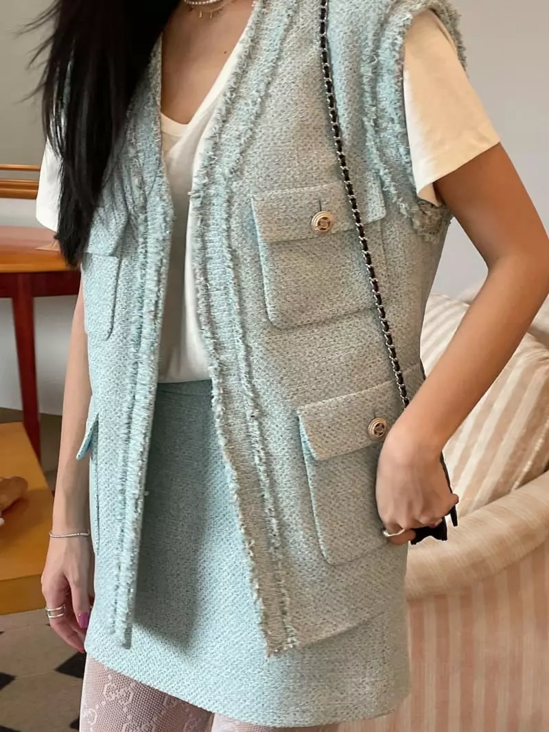 Artisover - Korean Women Fashion - #momslook - Jaclent Tweed Vest Jacket - 2