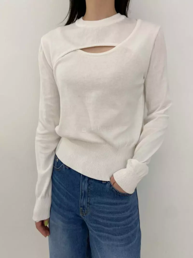 Artisover - Korean Women Fashion - #momslook - Cotton Layered Knit Tee - 2