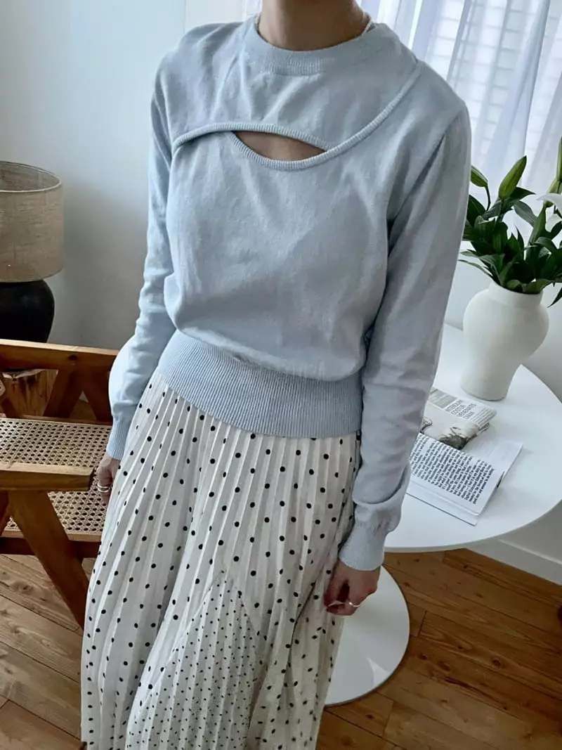 Artisover - Korean Women Fashion - #romanticstyle - Cotton Layered Knit Tee