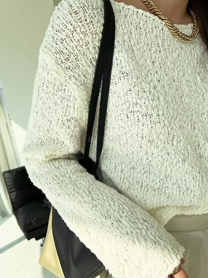 Artisover - Korean Women Fashion - #womensfashion - Cotton Round Knit Tee - 3