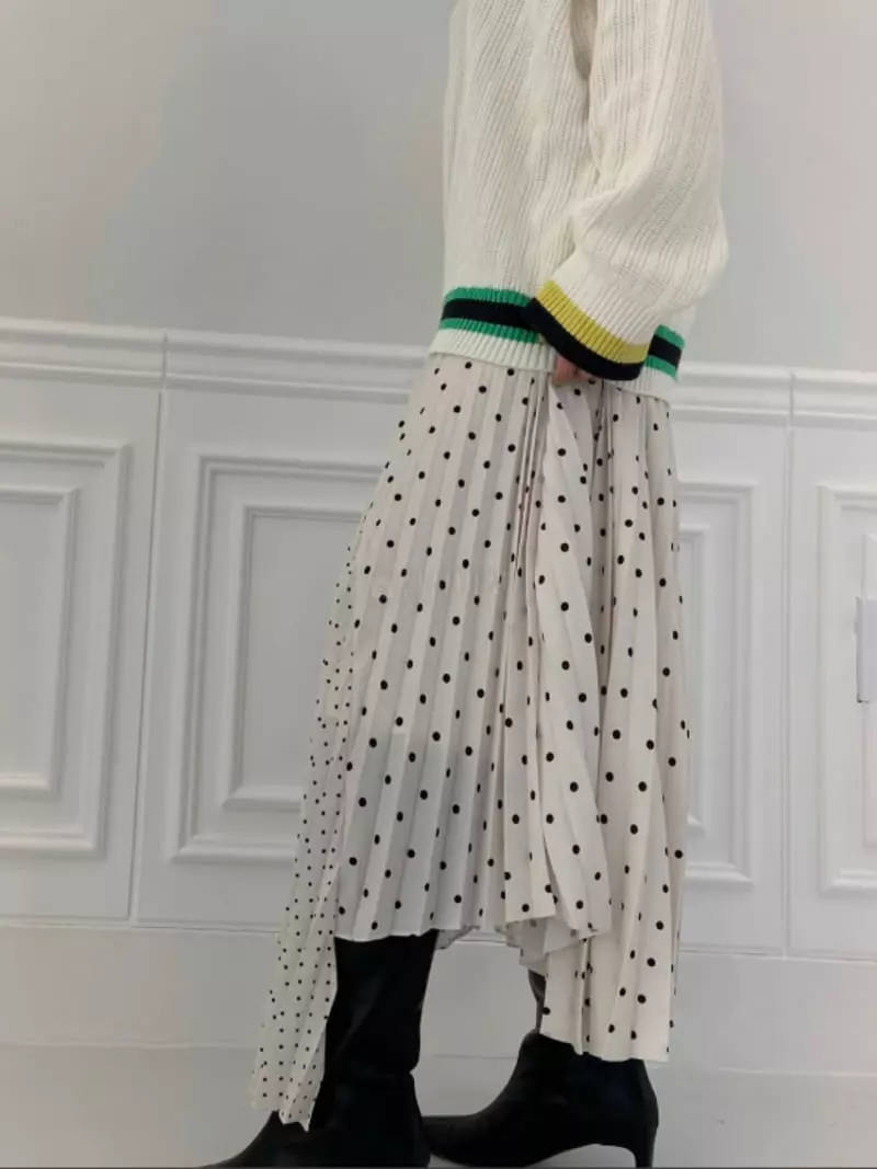 Artisover - Korean Women Fashion - #womensfashion - Pleats Dot Skirt - 2