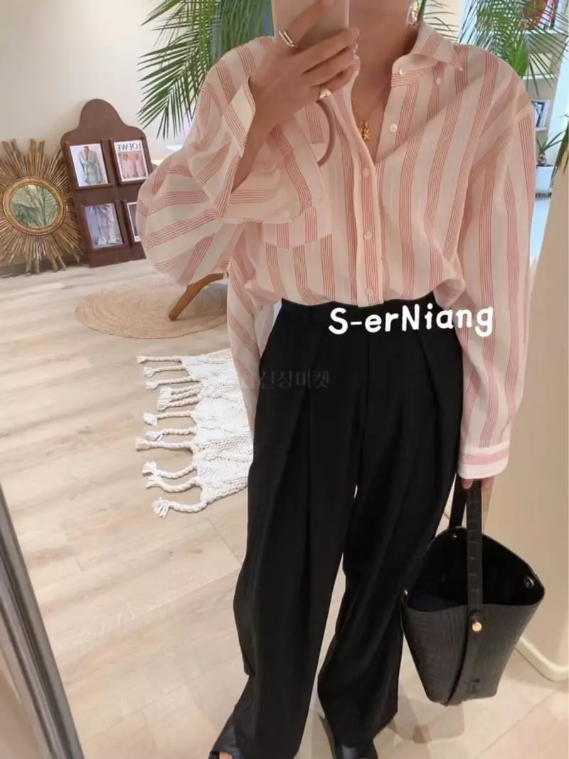 Artisover - Korean Women Fashion - #womensfashion - Balen Stripe Shirt