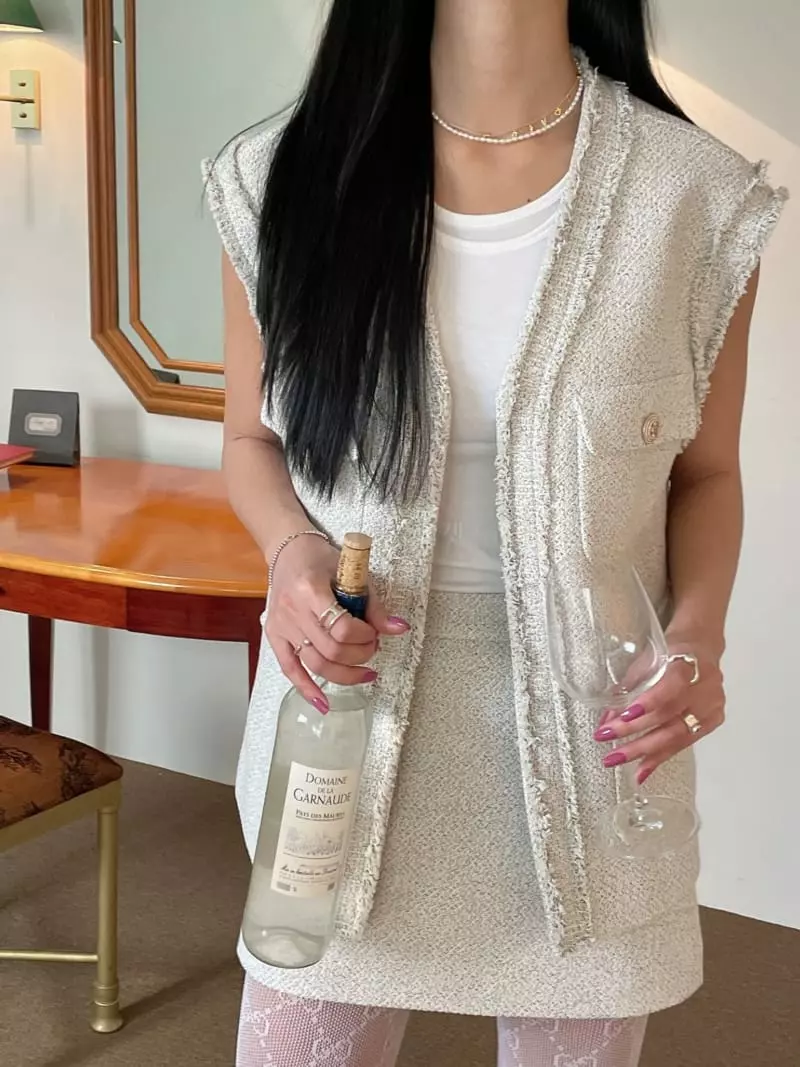 Artisover - Korean Women Fashion - #womensfashion - Jaclent Tweed Vest Jacket - 3