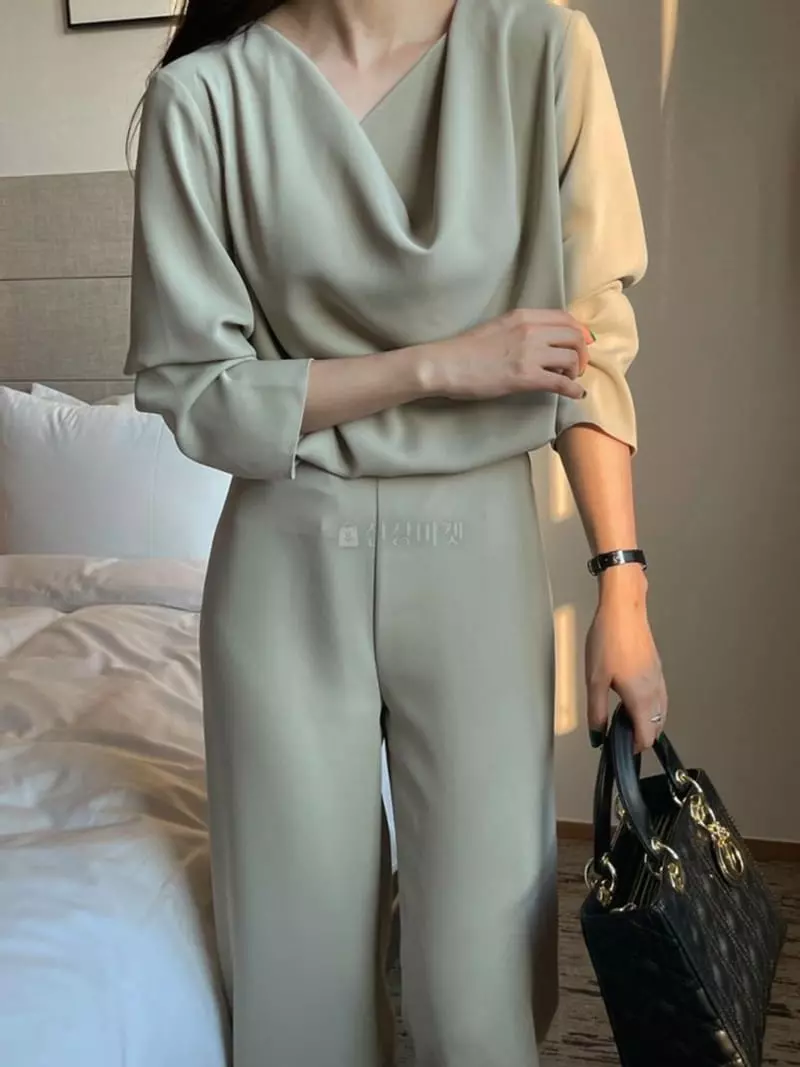 Atthismoment - Korean Women Fashion - #momslook - Dray Blouse