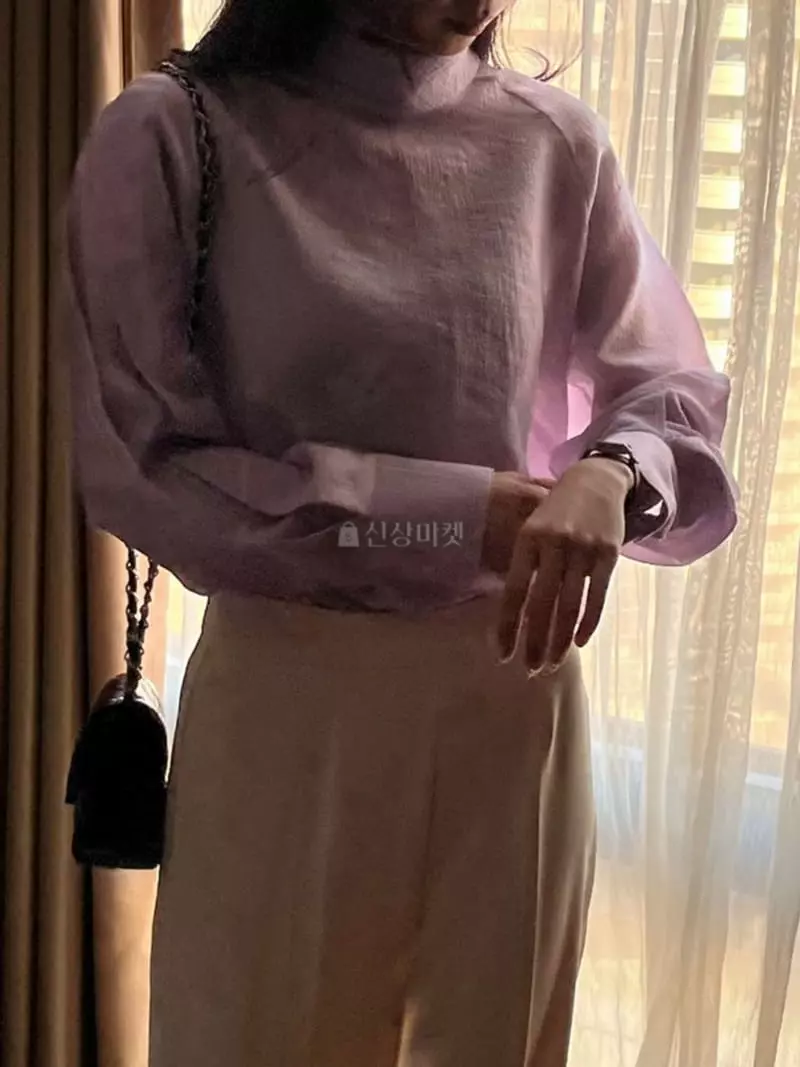 Atthismoment - Korean Women Fashion - #shopsmall - High Neck Blouse - 4