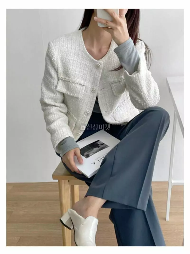 Atthismoment - Korean Women Fashion - #momslook - Tweed Jacket - 4