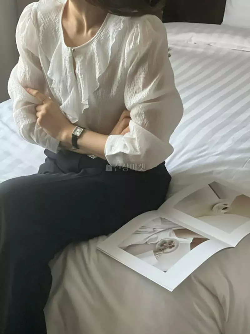 Atthismoment - Korean Women Fashion - #womensfashion - Frill Blouse