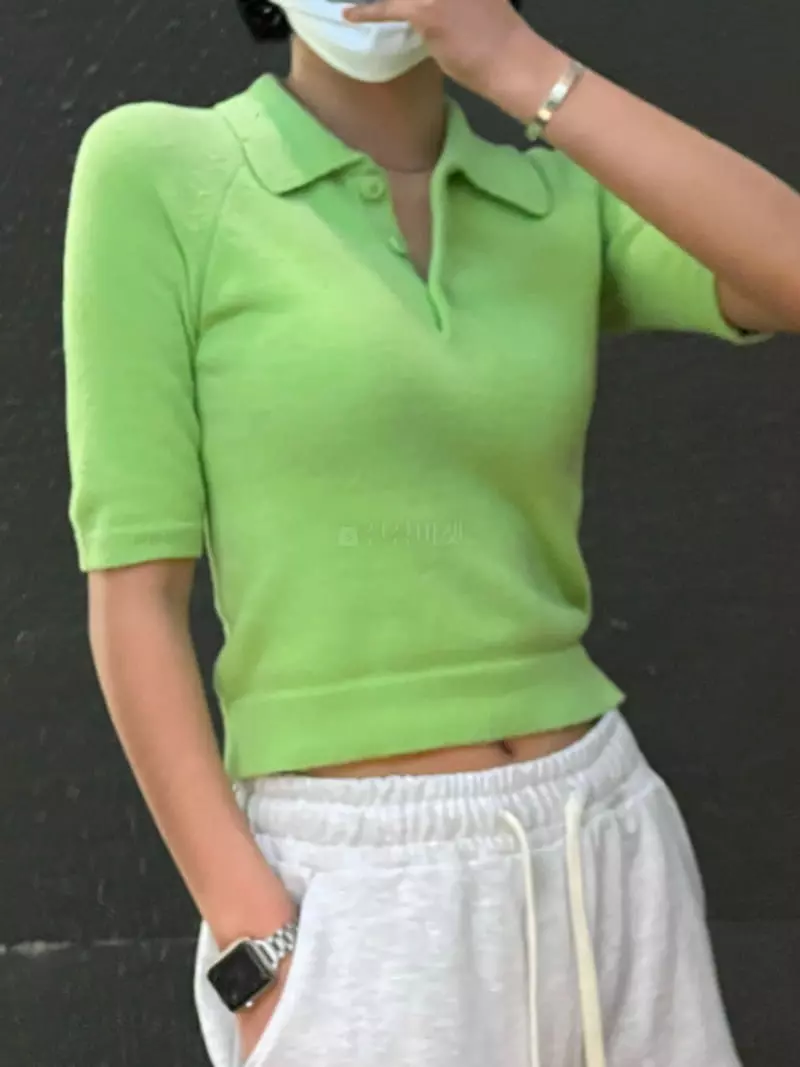 Auver_Fit - Korean Women Fashion - #momslook - Crema Collar Knit Tee