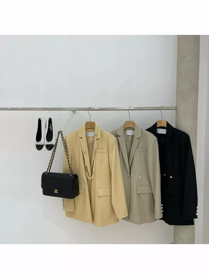 Auver_fit - Korean Women Fashion - #momslook - Pearl Pin Line Jacket - 4