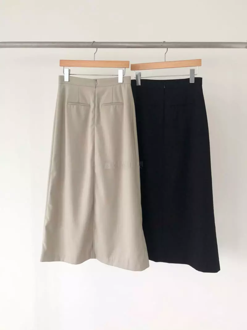 Avecnous - Korean Women Fashion - #momslook - Rib Slit Skirt - 3