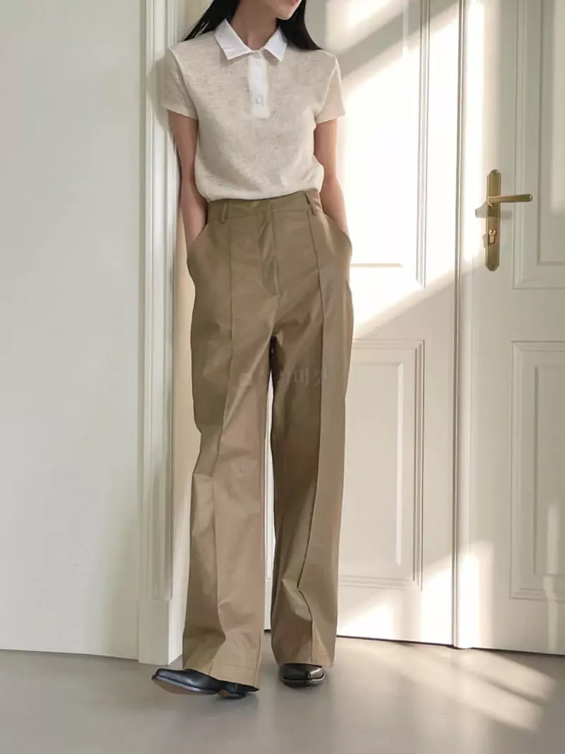 Avecnous - Korean Women Fashion - #pursuepretty - Bucket Wool Collar Tee - 2