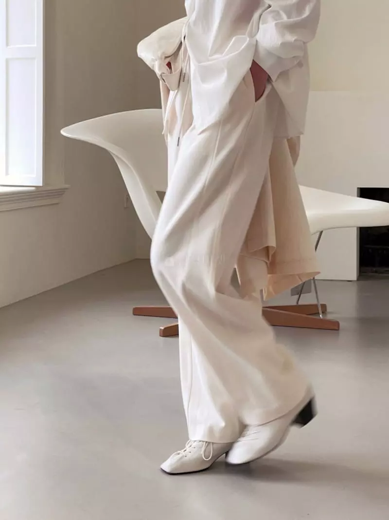 Avecnous - Korean Women Fashion - #womensfashion - Solid Band Pants