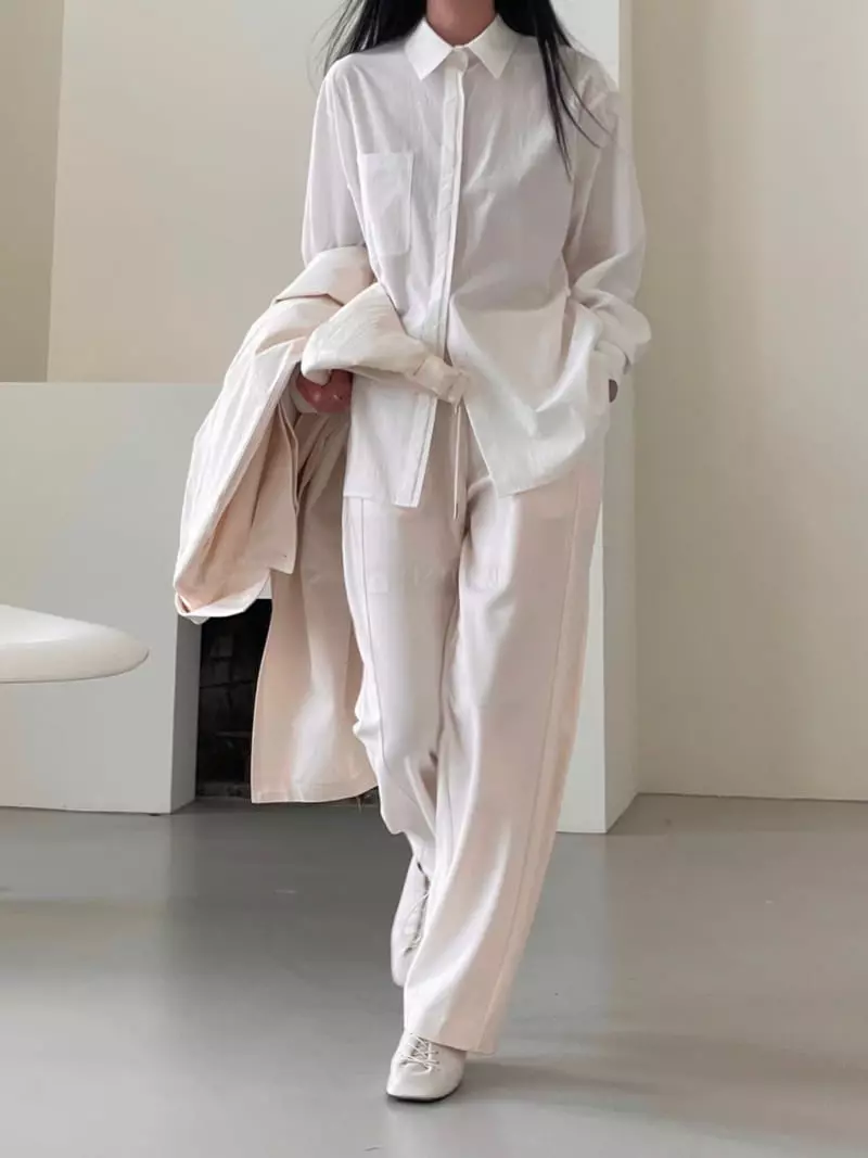 Avecnous - Korean Women Fashion - #womensfashion - Solid Band Pants - 3