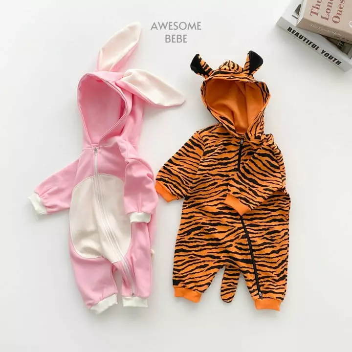 Awesome Bebe - Korean Baby Fashion - #babyboutiqueclothing - Animal Hoody Bodysuit - 2
