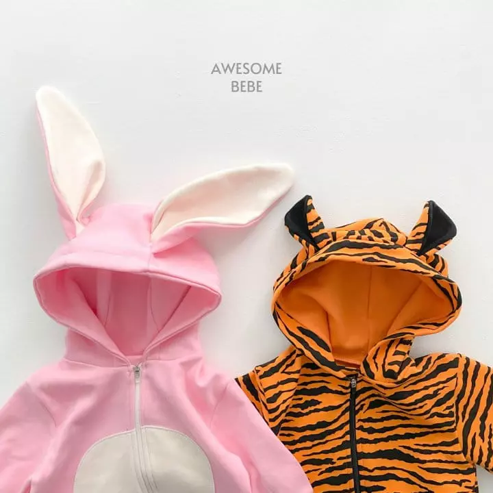 Awesome Bebe - Korean Baby Fashion - #babyclothing - Animal Hoody Bodysuit - 3