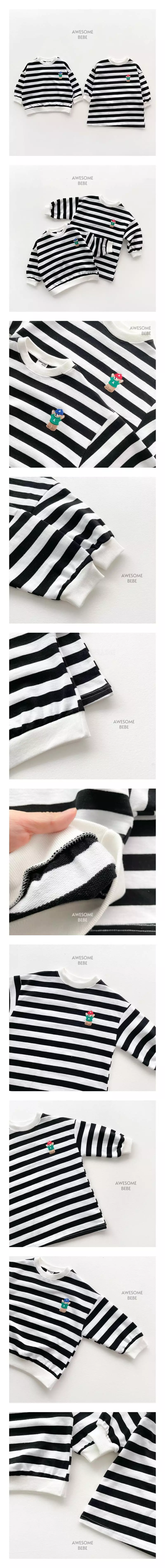 Awesome Bebe - Korean Children Fashion - #childrensboutique - Hat Bear Stripes Sweatshirt